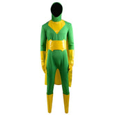 WandaVision Vision Cosplay Costume Green Jumpsuit Bodysuit Cape Full Set outfit For Sale